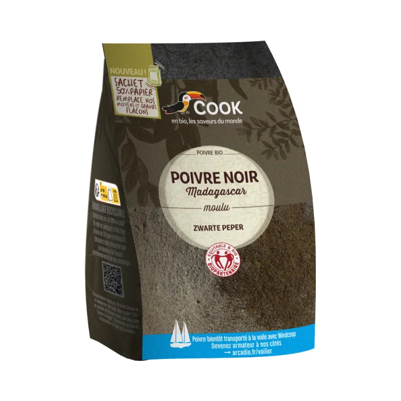 Ground Black Pepper Economical Sachet 150g, COOK