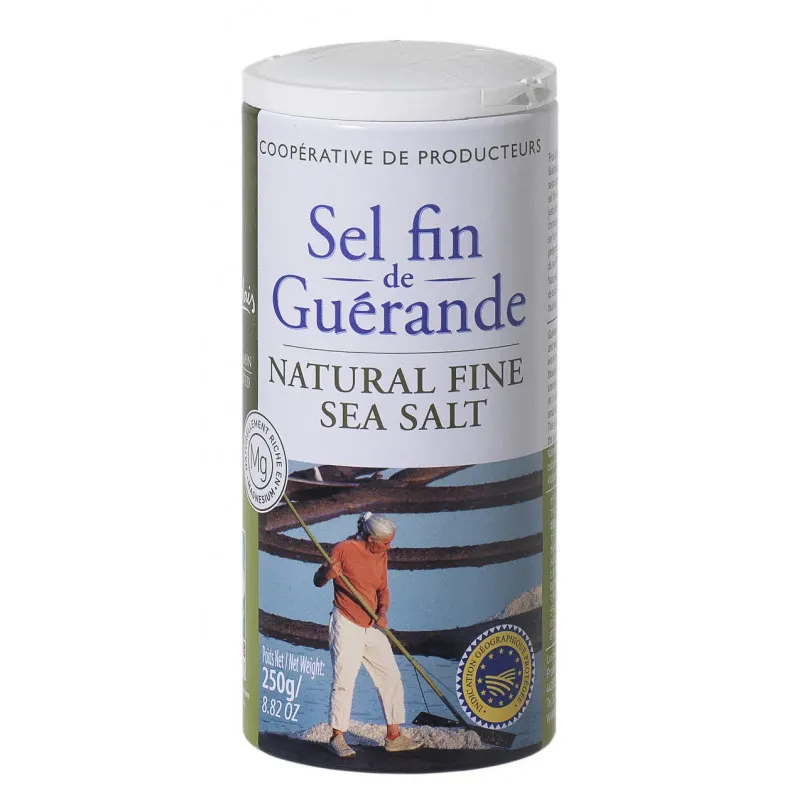Guérande Fine Salt Pouring Box 250g IGP and NATURE & PROGRES, SEL DE GUERANDE