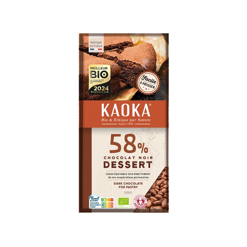 Dark Dessert Chocolate 58% Cocoa 200g, KAOKA