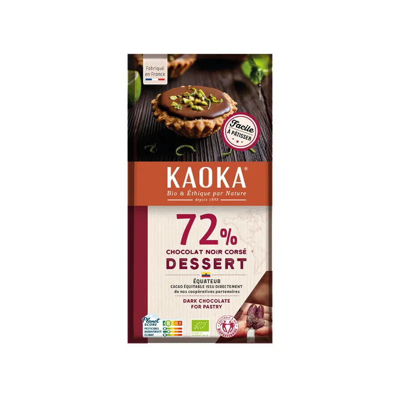 Dark Dessert Chocolate Intense 72% Cocoa 200g, KAOKA