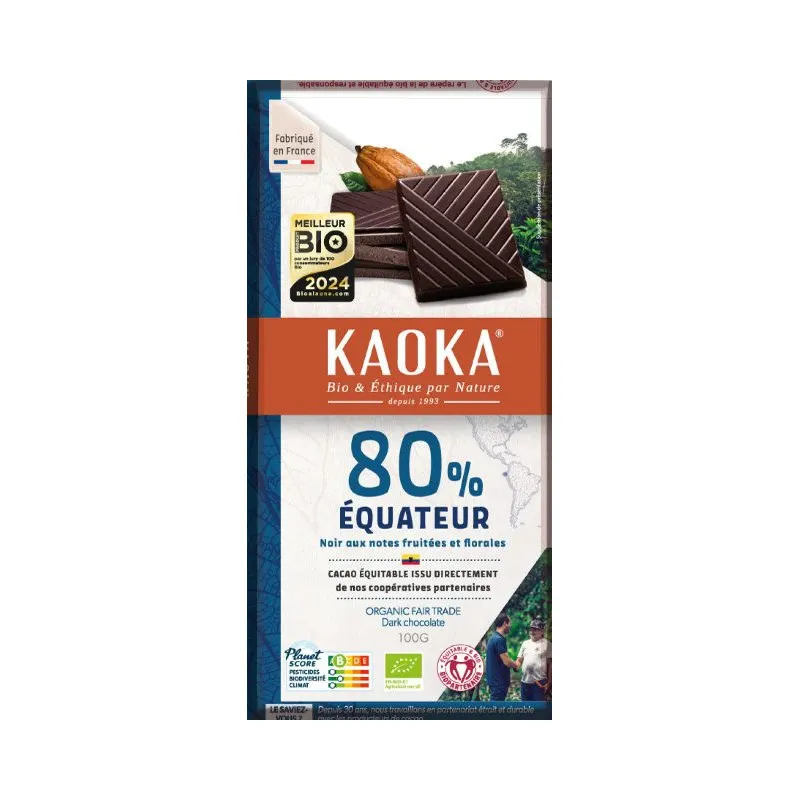Dark Chocolate Ecuador 80% 100g, KAOKA