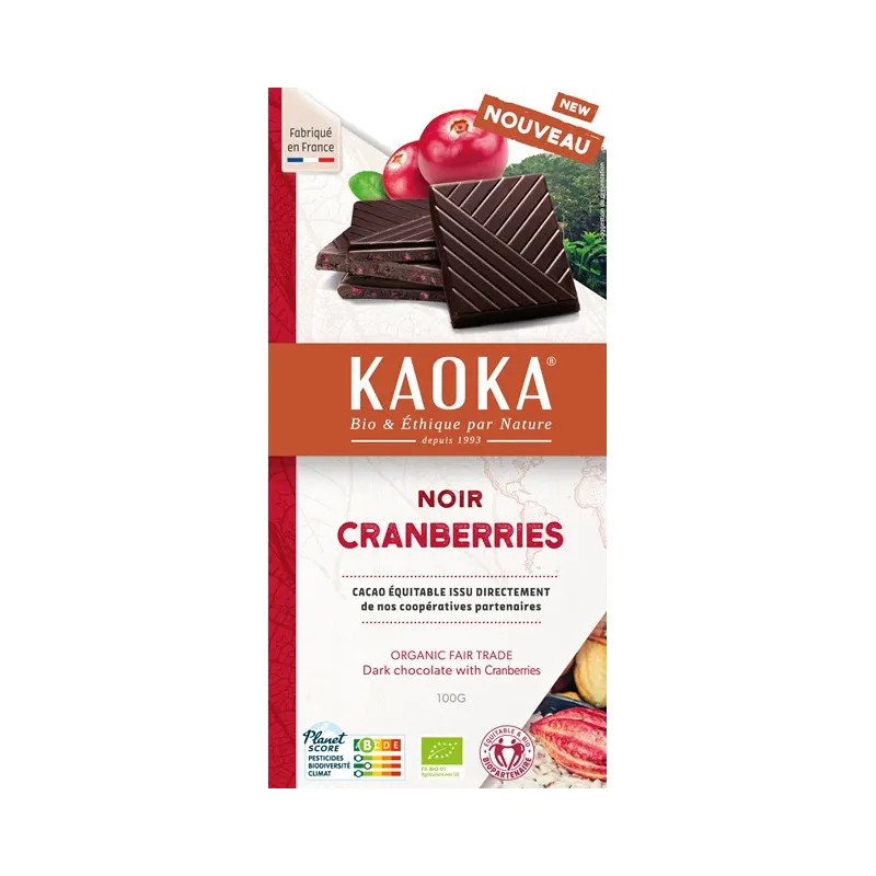 Dark Chocolate Cranberries 100g, KAOKA
