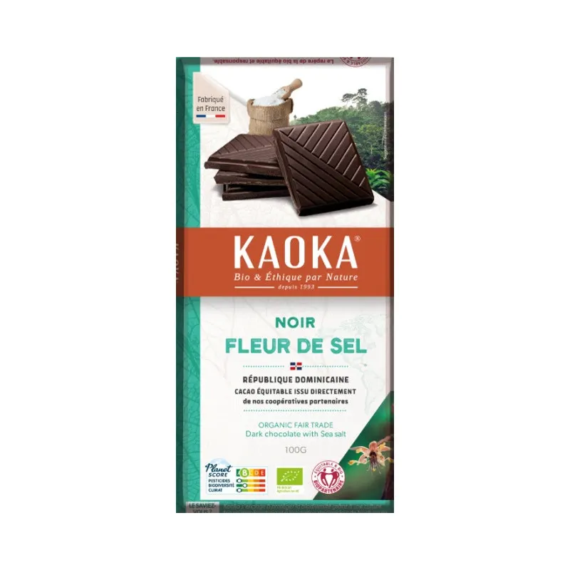70% Dark Chocolate with Fleur De Sel 100g, KAOKA