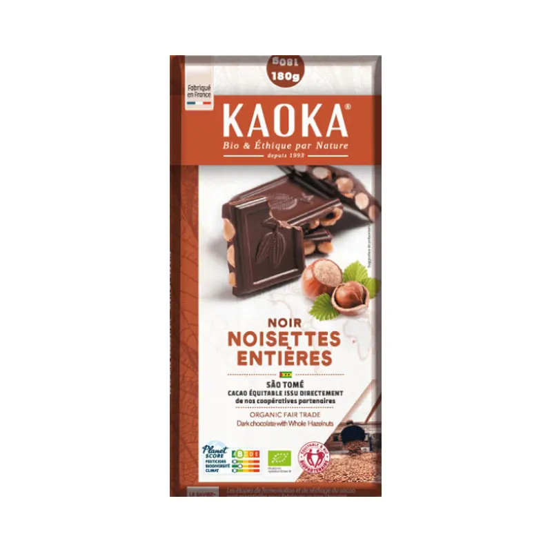 66% Dark Chocolate Whole Hazelnuts 180g, KAOKA