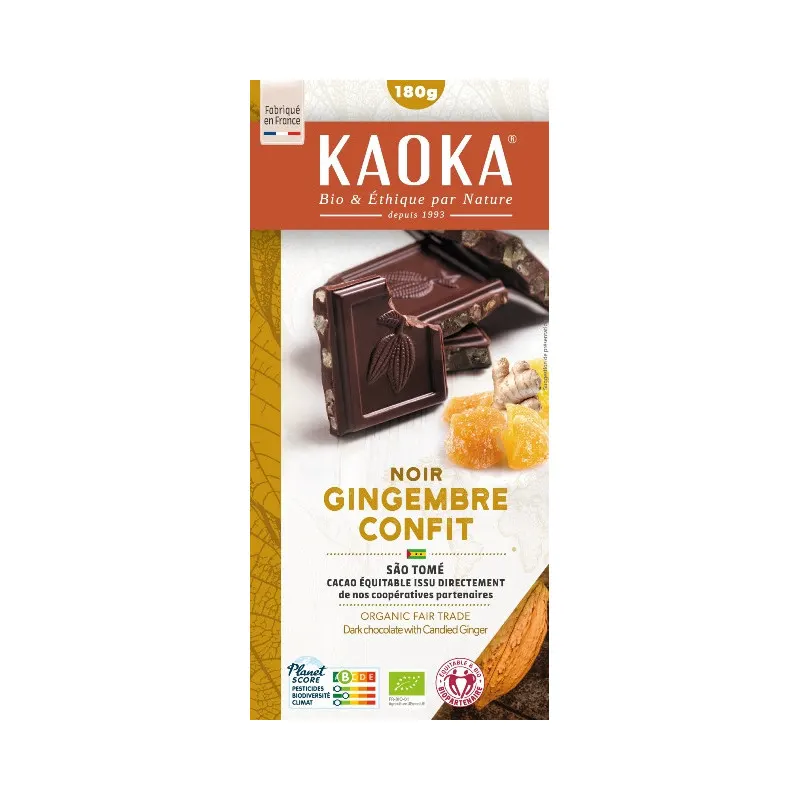 Dark Chocolate Candied Ginger 180g, KAOKA