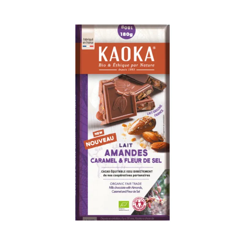 Milk Chocolate Almonds Caramel Fleur De Sel 180g, KAOKA