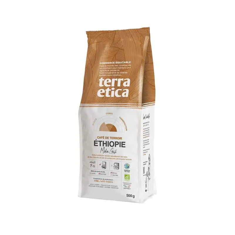 Organic Ethiopia Sidamo Ground Coffee 500g, TERRA ETICA