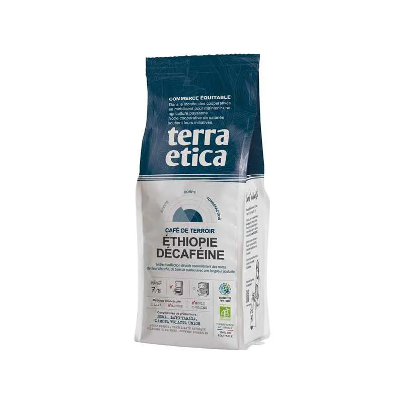 Organic Ethiopia Decaffeinated Ground Coffee 250g, TERRA ETICA