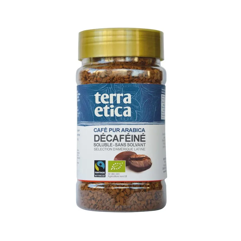 Organic Pure Arabica Decaffeinated Instant Coffee 100g, TERRA ETICA