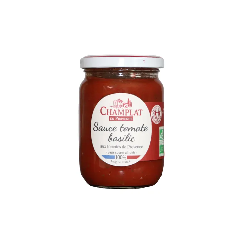 Tomato Basil Sauce 96% Biopartenaire France 240g, CHAMPLAT