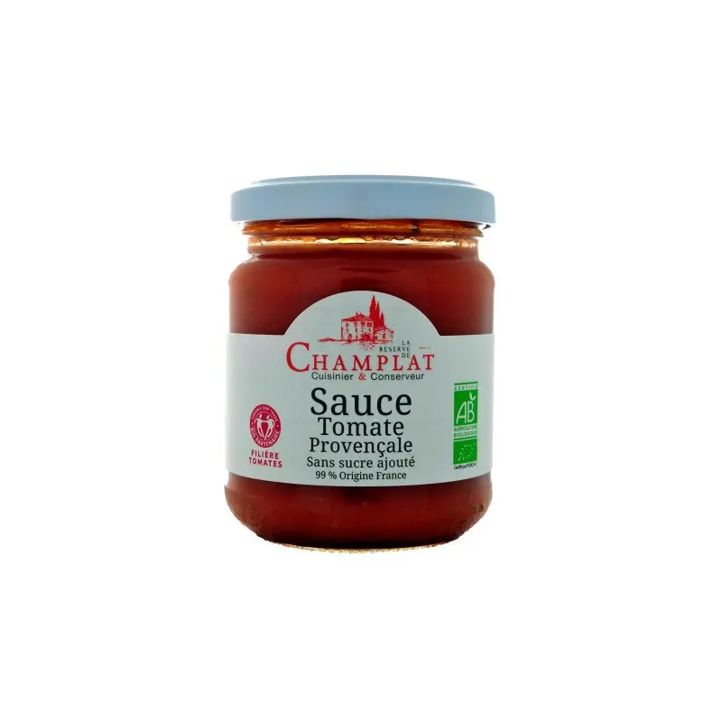 Provençal Tomato Sauce 89% Tomato Supply Chain France Biopartenaire 200g, CHAMPLAT