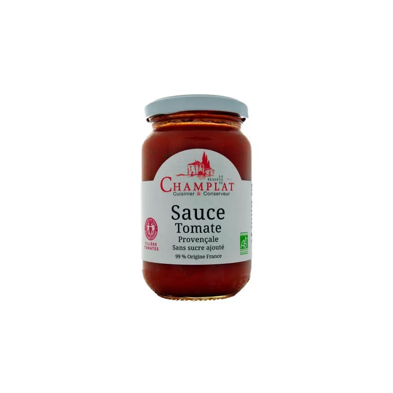 Provençal Tomato Sauce 89% Tomato Supply Chain France Biopartenaire 340g, CHAMPLAT