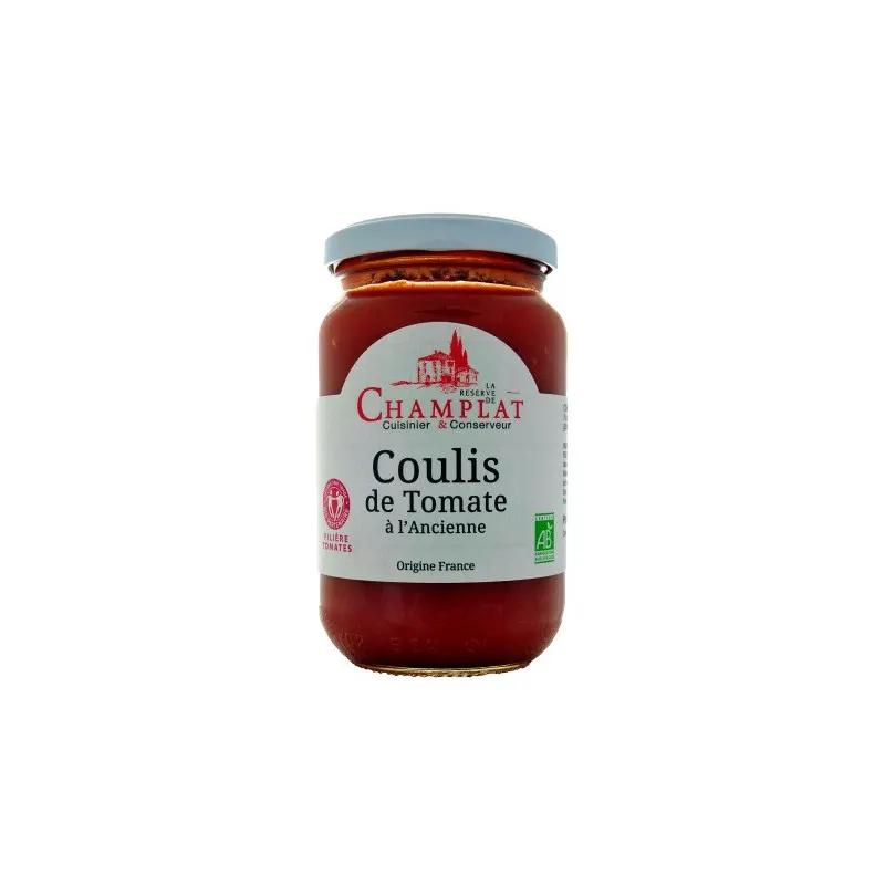 Traditional Tomato Coulis 100% Tomato Supply Chain France Biopartenaire 340g, CHAMPLAT