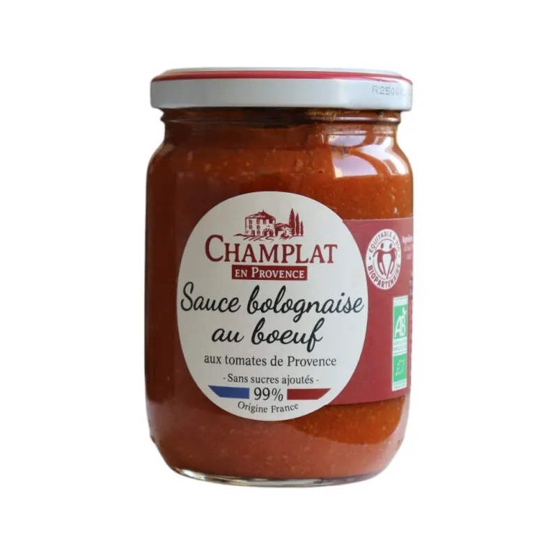 Beef Bolognese Sauce, 99% France Origin Biopartenaire 240g, CHAMPLAT