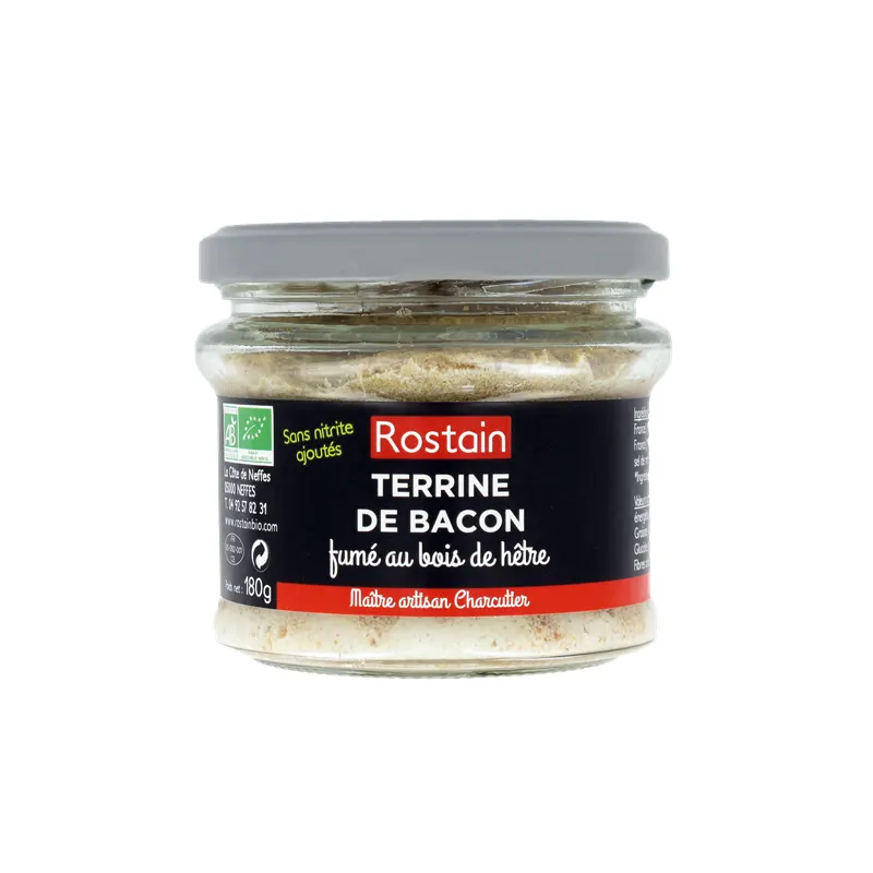 Smoked Bacon Terrine with Beech Wood with No Added Nitrite 180g, ROSTAIN