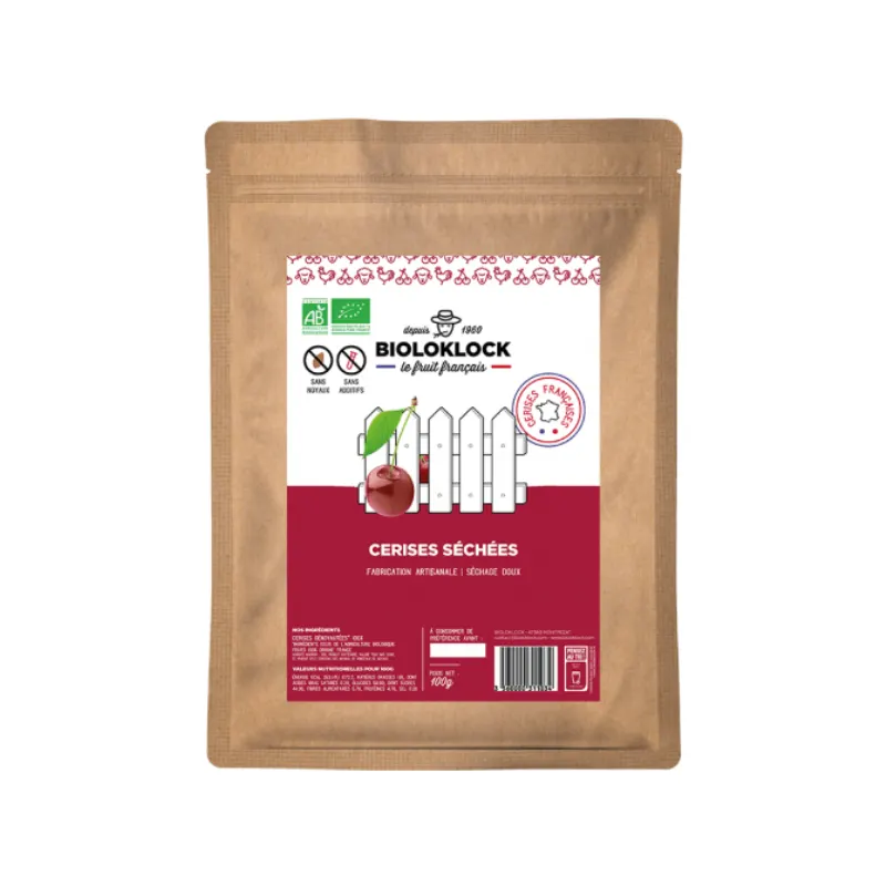 Dried Pitted Cherry France 50g, BIOLO'KLOCK