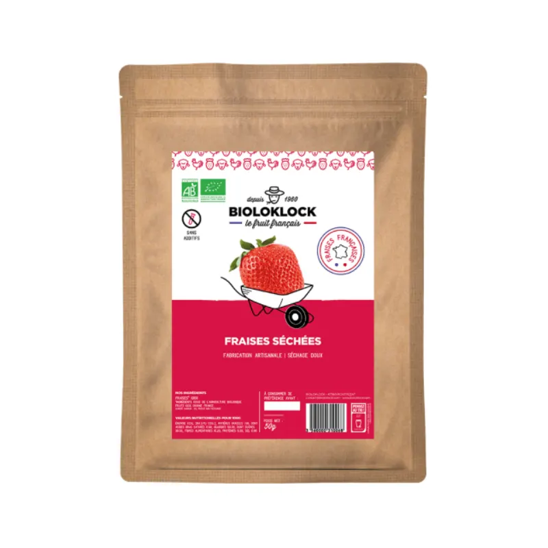 Dried Strawberry 50g, BIOLO'KLOCK