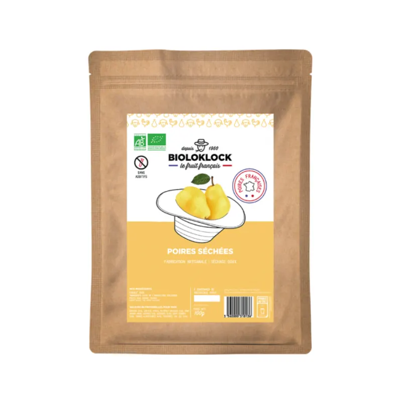 Dried Pear 100g, BIOLO'KLOCK