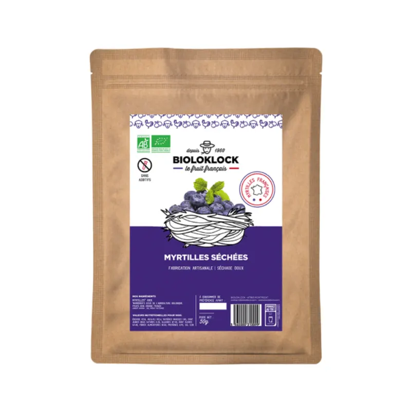 Dried Blueberries 50g, BIOLO'KLOCK