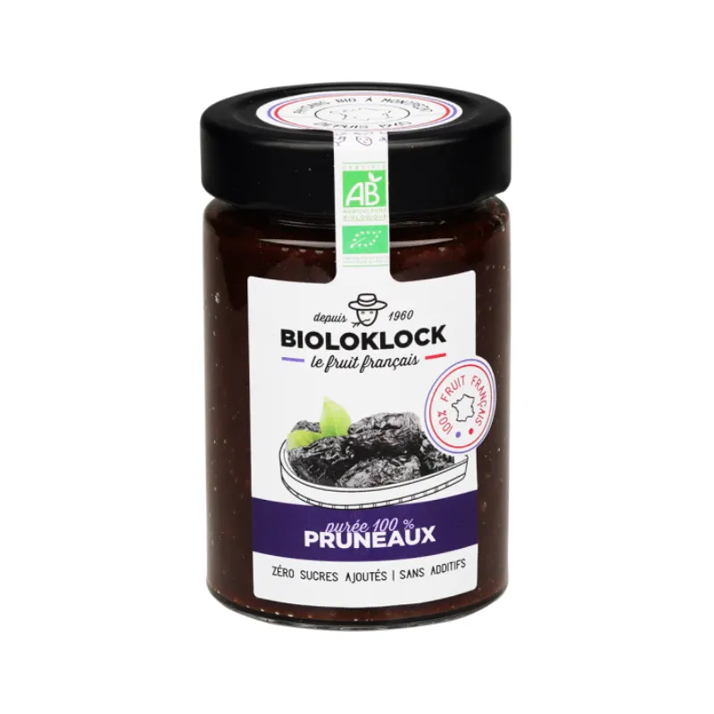 French Prune Puree 210g, BIOLO'KLOCK