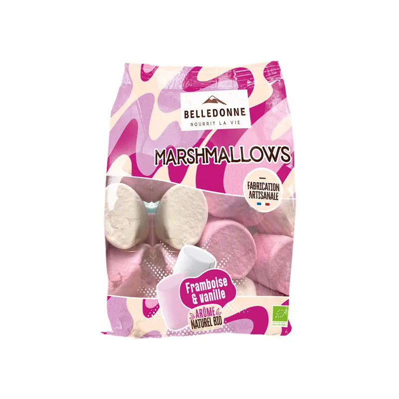 Marshmallow Candy, Raspberry And Vanilla Flavoured Marshmallow 130g, BELLEDONNE