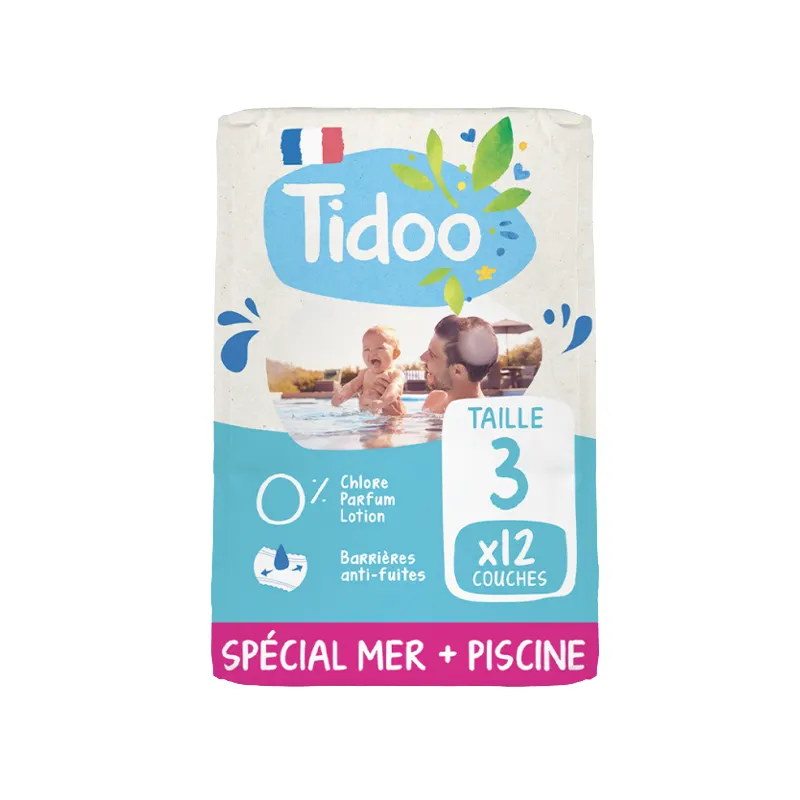 Tidoo Nature Swim & Play T3/S 4-9kg, Pack of 12 Diapers, TIDOO
