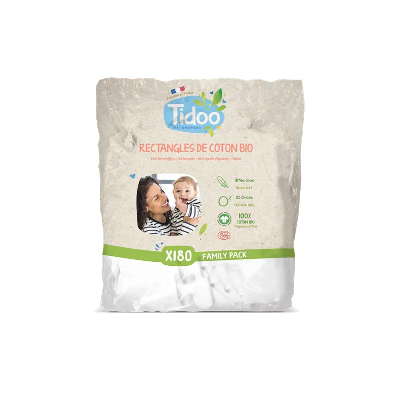 Rectangular Cotton Pads, Bag x180, TIDOO
