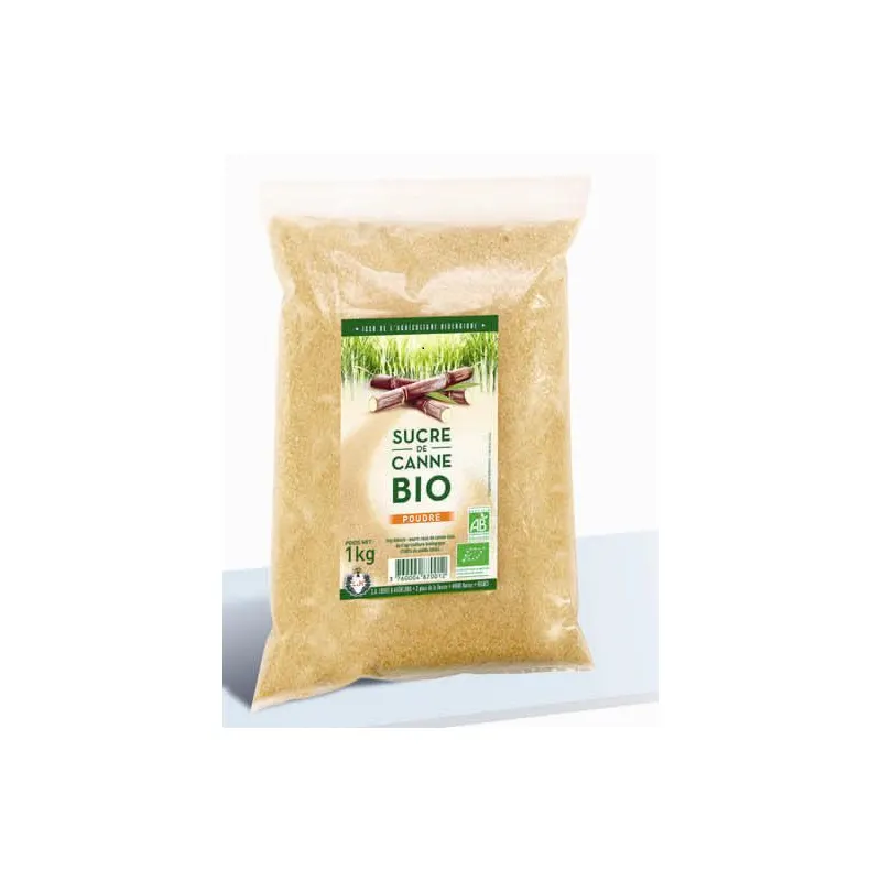 Brown Cane Sugar Powder Brazil, Fair Trade Sachet 1kg, LOIRET