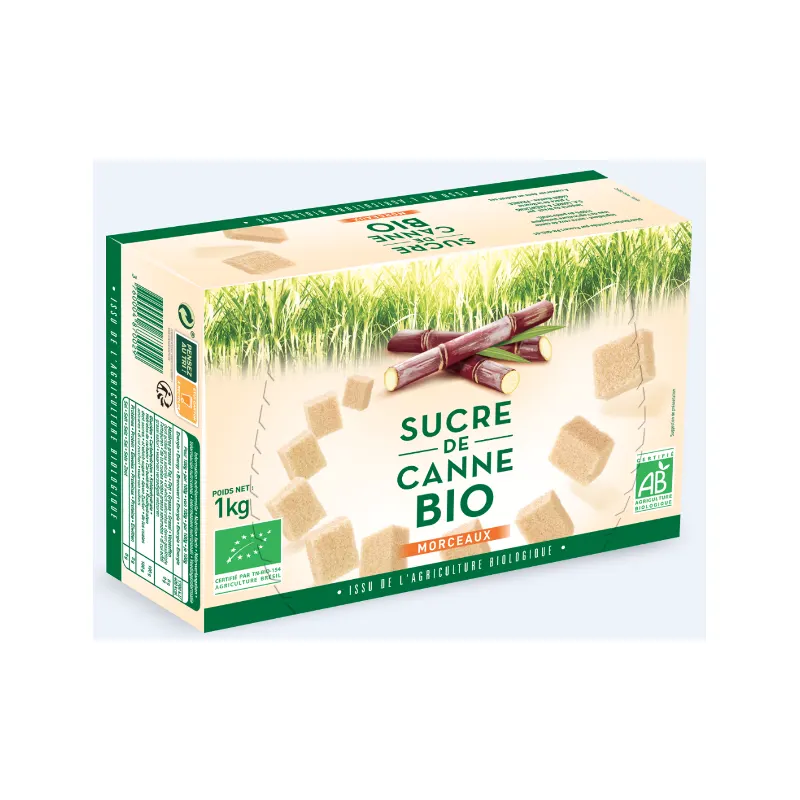 Brown Cane Sugar Cubes Brazil, Fair Trade 1kg, LOIRET