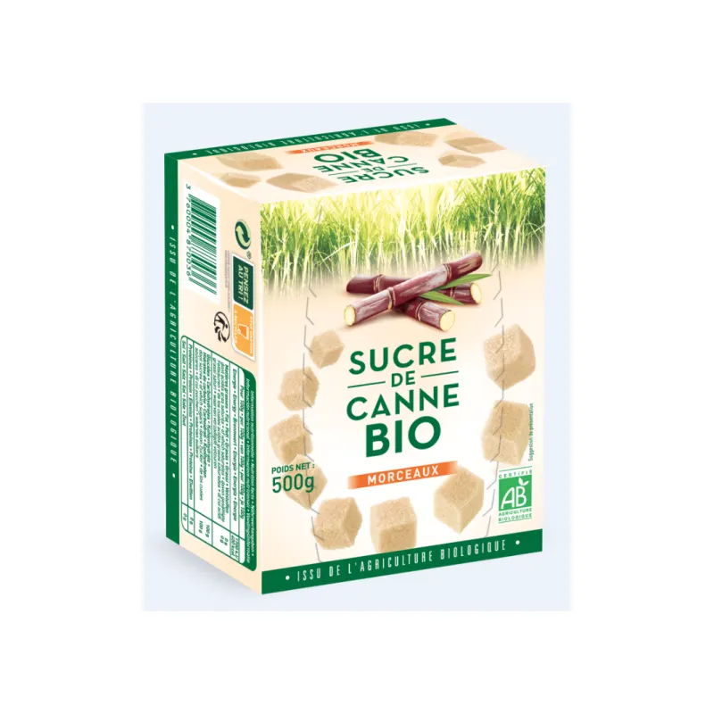 Brown Cane Sugar Cubes Brazil, Fair Trade 500g, LOIRET