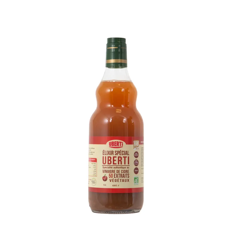 Apple Cider Vinegar Elixir With 50 Plant Extracts Uberti Organic - 75cl, MOULIN DES MOINES