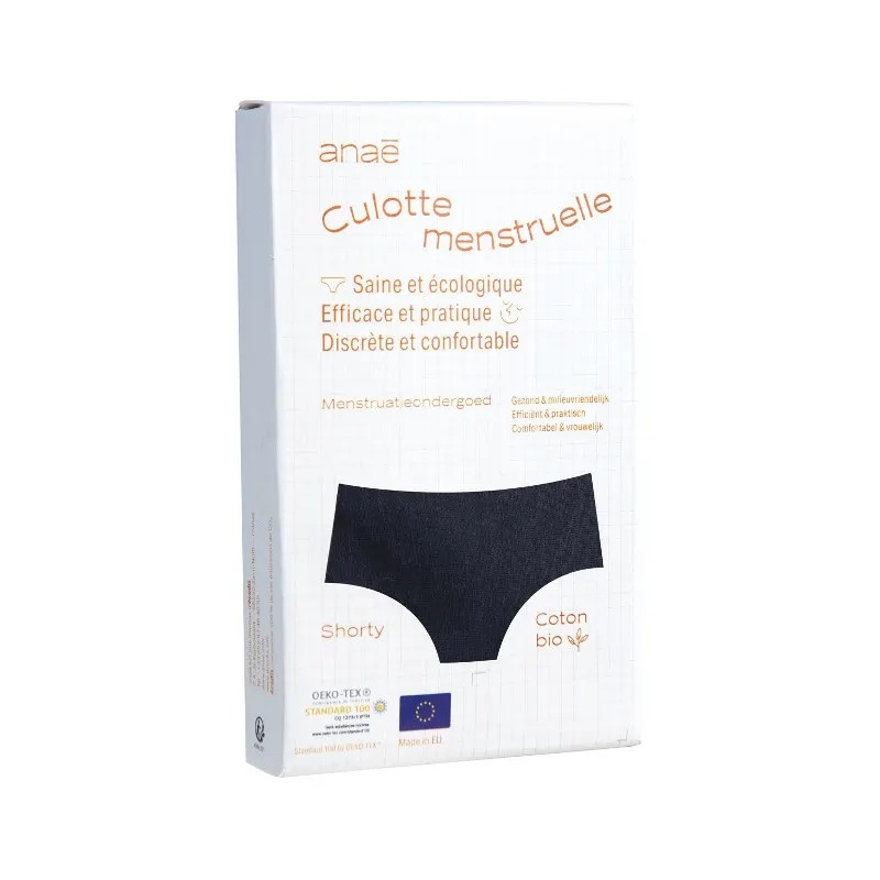 Black Heavy Flow Menstrual Boyshorts Size 42, ANAE