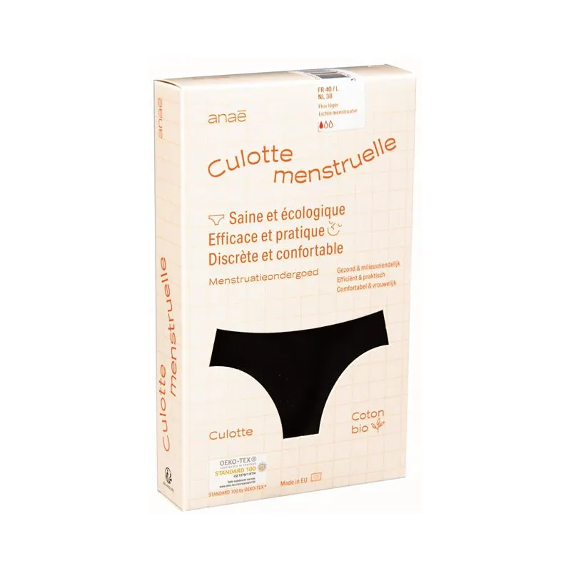 Black Light Flow Menstrual Briefs Size 36, ANAE
