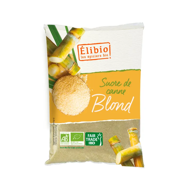 Brazil Blond Cane Sugar Powder Bag 1kg, ELIBIO