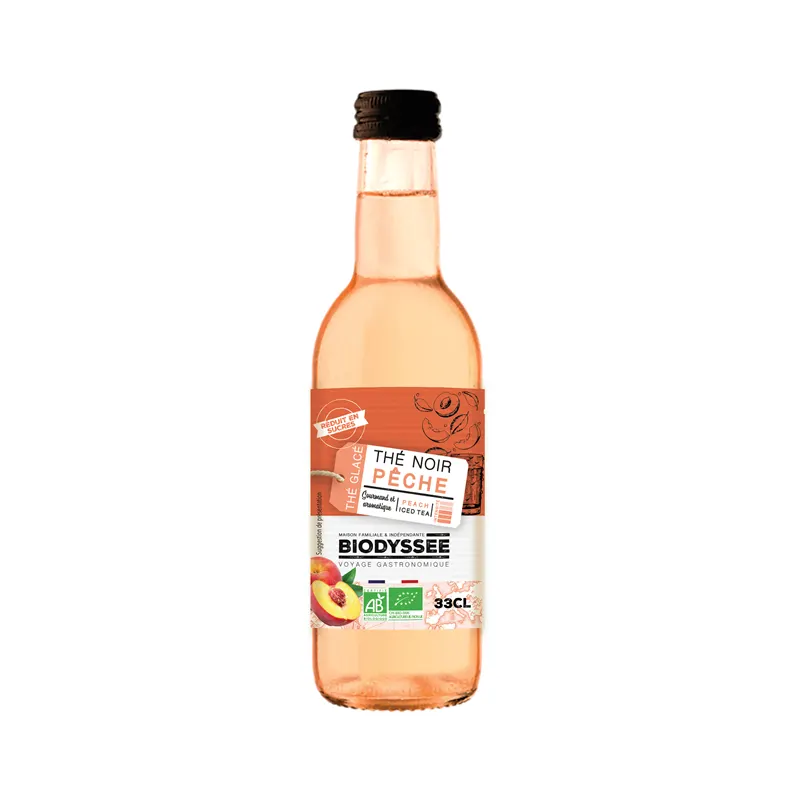 Iced Tea, Black Tea and Peach 33cl, BIODYSSEE