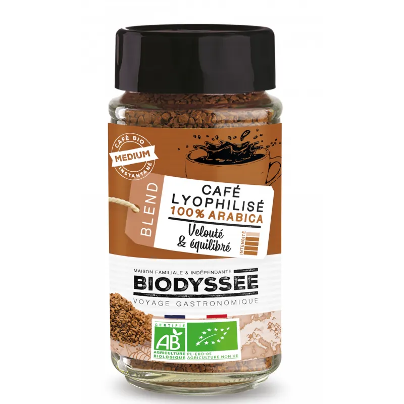 100% Arabica Freeze-Dried Coffee 100g, BIODYSSEE