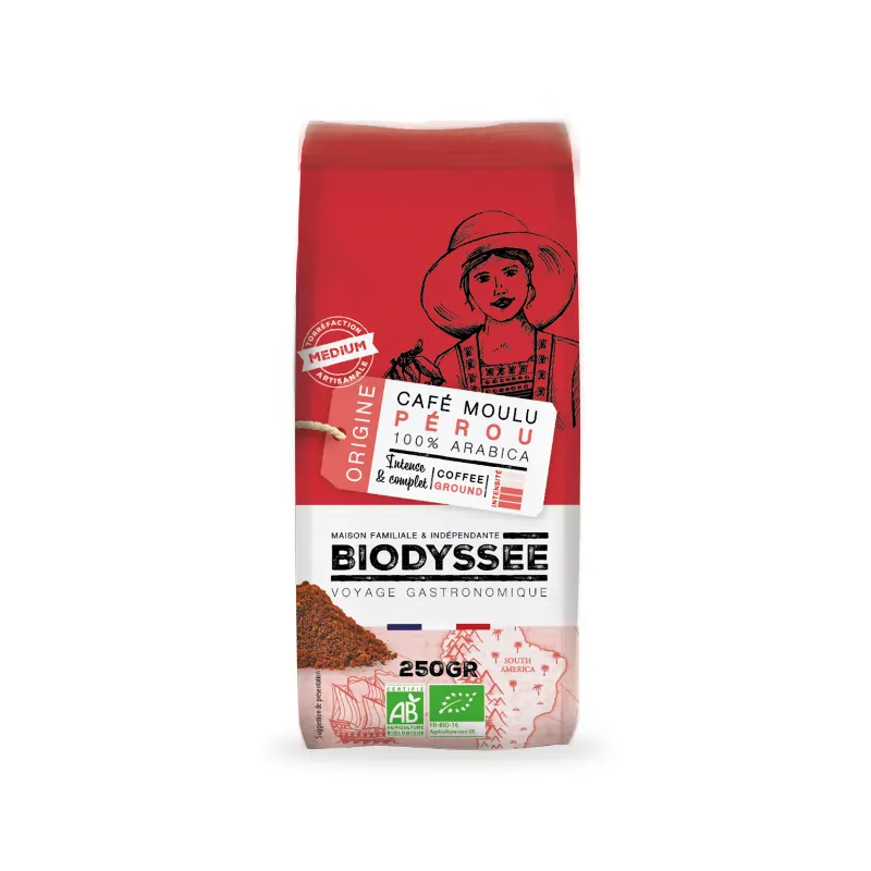 100% Peru Pure Origin Ground Coffee 250g, BIODYSSEE