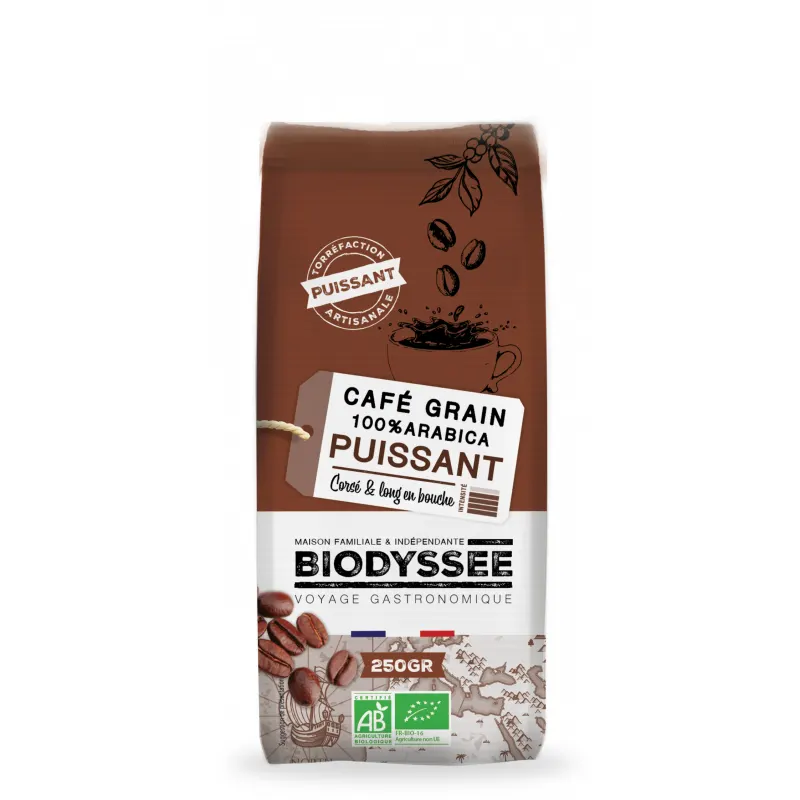 100% Arabica Coffee Beans Strong 250g, BIODYSSEE