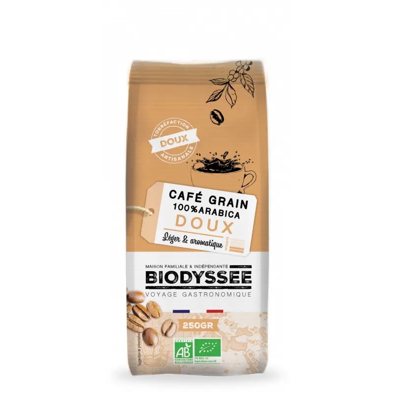 100% Arabica Coffee Beans Mild 250g, BIODYSSEE