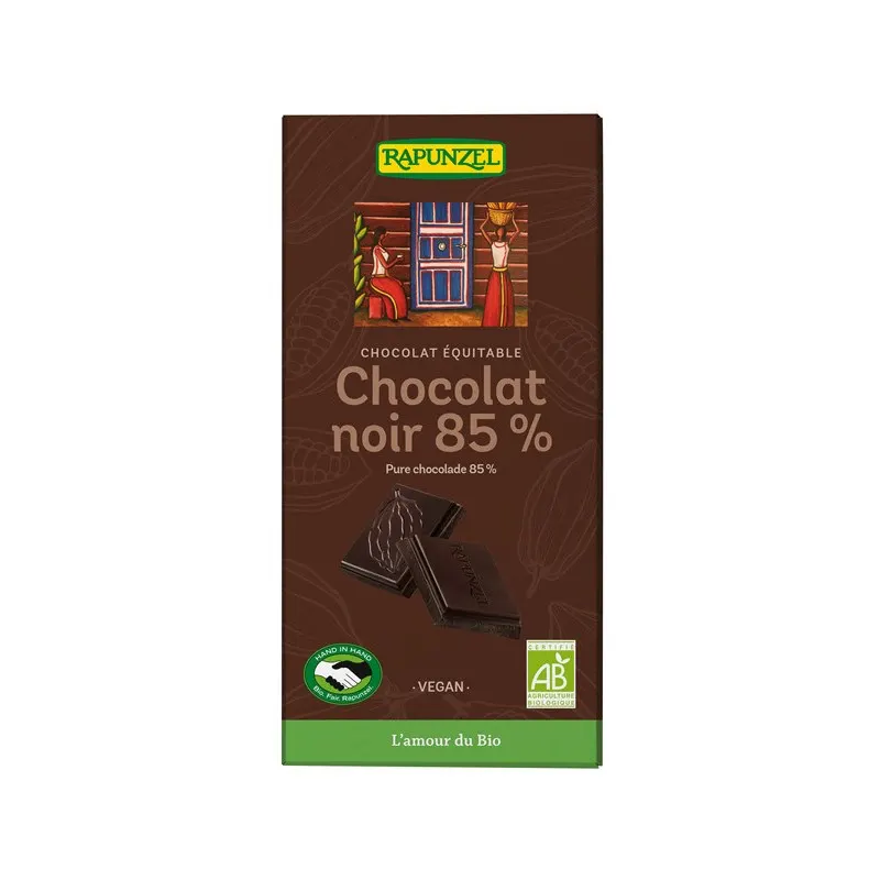 85% Dark Chocolate With Bolivian Cocoa 80g, RAPUNZEL