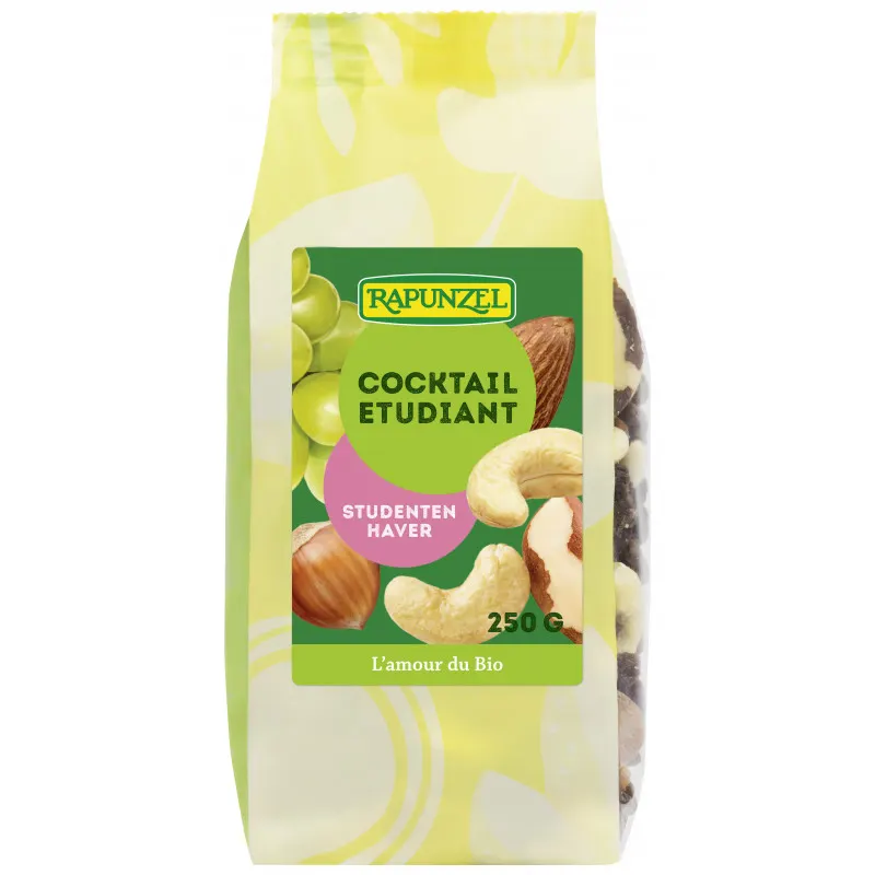 Student Mix (Raisins, Cashews, Brazil Nuts, Almonds, Hazelnuts) 250g, RAPUNZEL