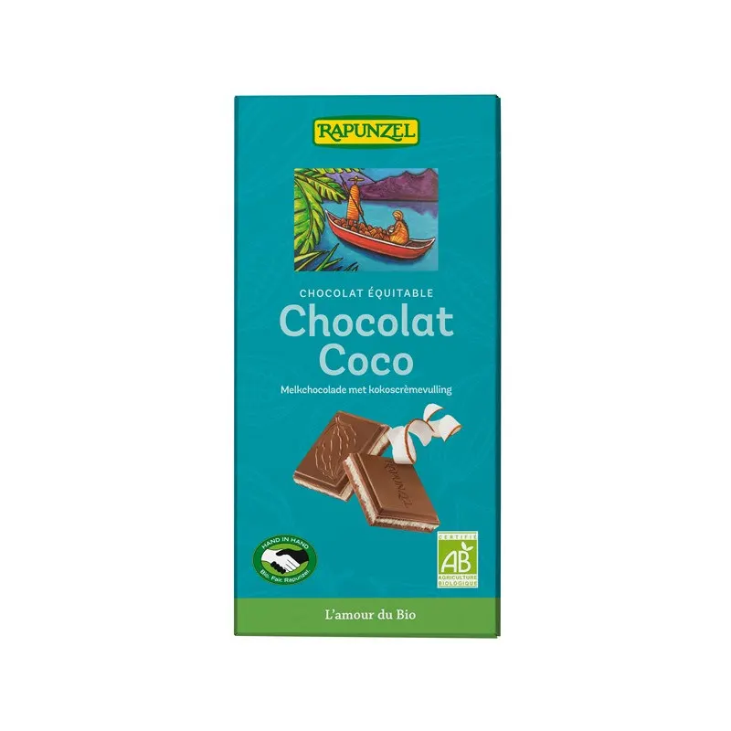 Milk Chocolate Filled With Coconut Cream 100g, RAPUNZEL