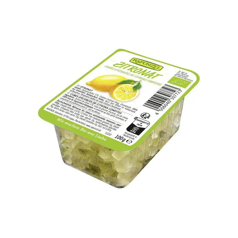 Candied Lemon Peel Cubes 100g, RAPUNZEL