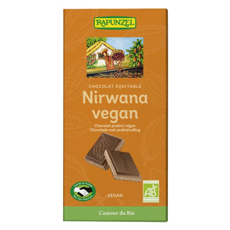 Vegan Nirwana Chocolate Filled With Praline 100g, RAPUNZEL