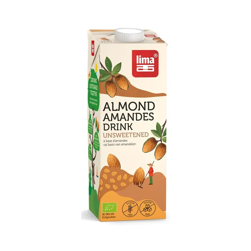 Organic Almond Drink No Sugar 1l, LIMA