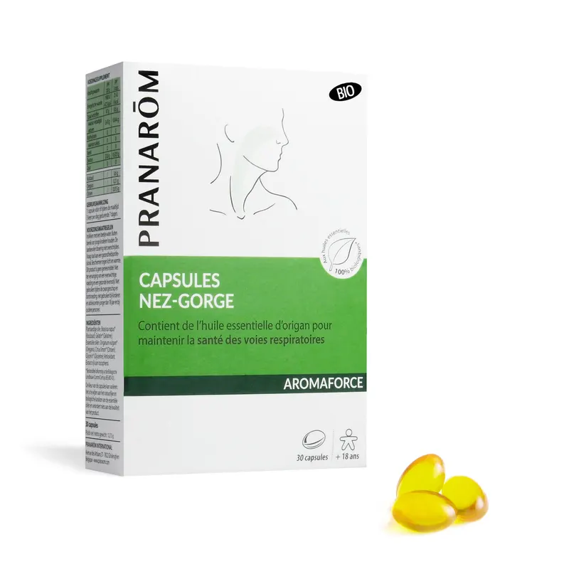 Aromaforce Nose-Throat Organic Capsules 30 Caps, PRANAROM