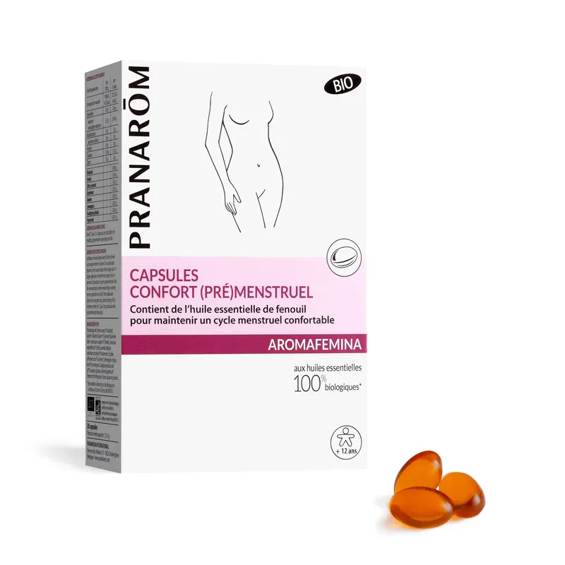 AROMAFEMINA CAPSULES CONFORT (PRE)MENSTRUEL BIO 30 CAPS, PRANAROM