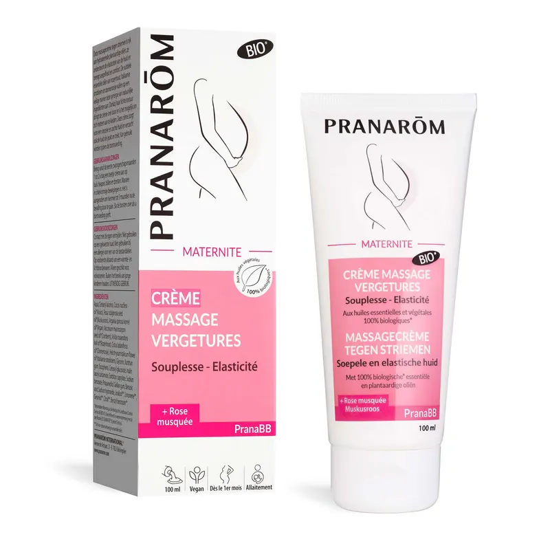 Maternity Pranabb Stretch Mark Massage Cream Organic 100 ML, PRANAROM