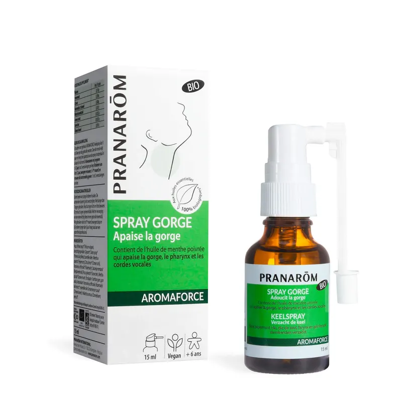AROMAFORCE SPRAY GORGE APAISANT+ BIO 15 ML, PRANAROM