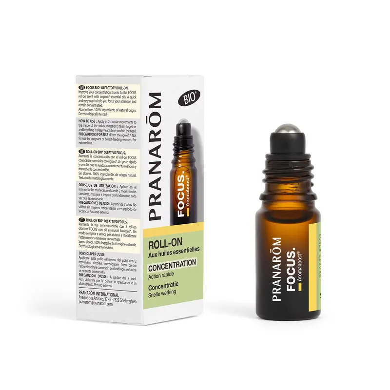 Aromaboost Roll-On Focus Organic 5 ML, PRANAROM